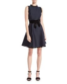 Kate Spade Velvet Bow Dress at Neiman Marcus